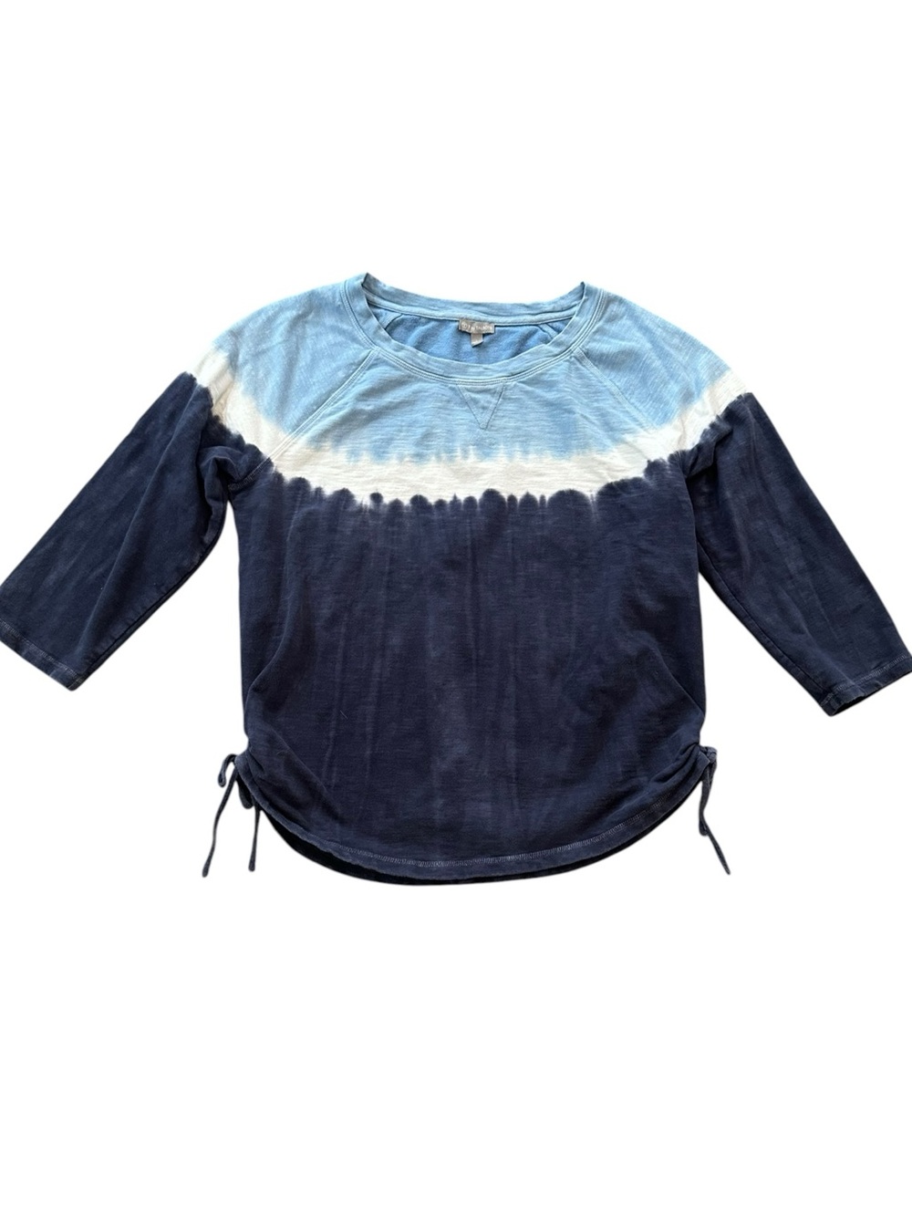 T by TALBOTS cotton blend multi blue tie dye sweatshirt size Large
